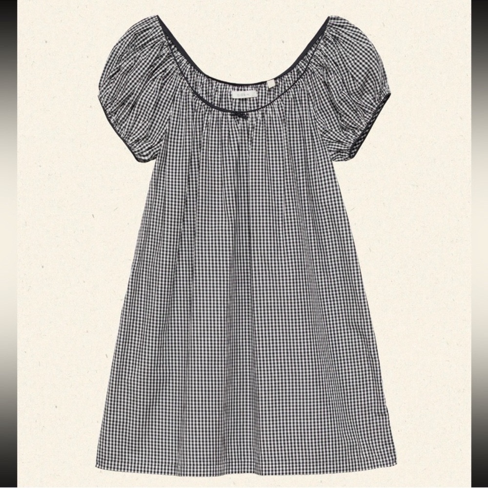 Doen Julia Dress Mini Black White La Maddalena Gingham Medium EUC - Picture 13 of 13